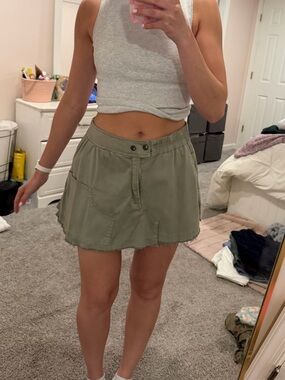 Free People Olive Green Utility Skort